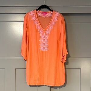 Women's Orange Lilly Pulitzer Embroidered Top
